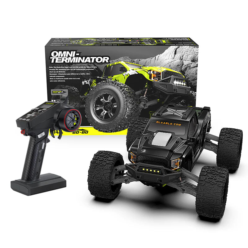 Rlaarlo Omni-Terminator Carbon Fiber V2 MINI 1:10 Scale RTR Brushless Monster Truck, RZ001B-C